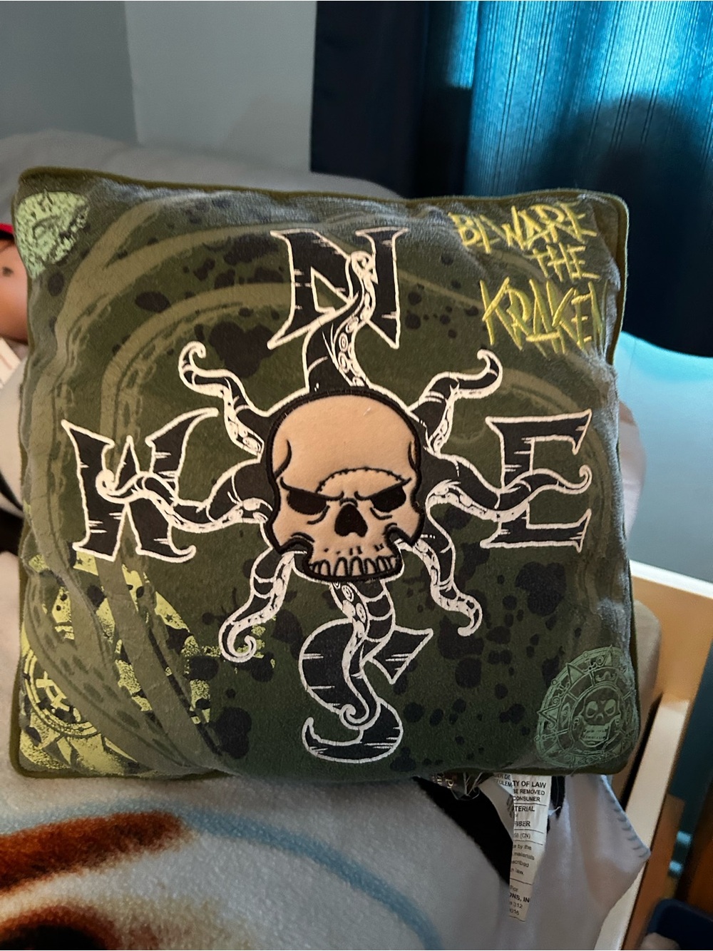 Disney Pirates of the Caribbean Olive Green Graphic Pillow